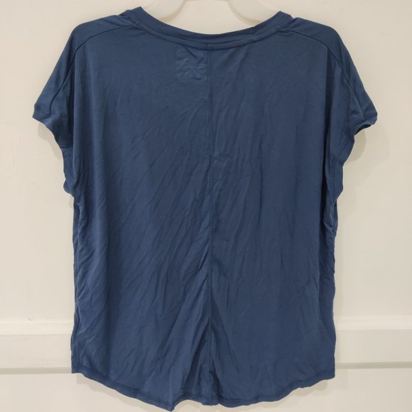 NWoT Mondetta Women's Flutter Sleeve Crew Neck Tee Blue Size M $40 2A167 - Picture 2 of 2